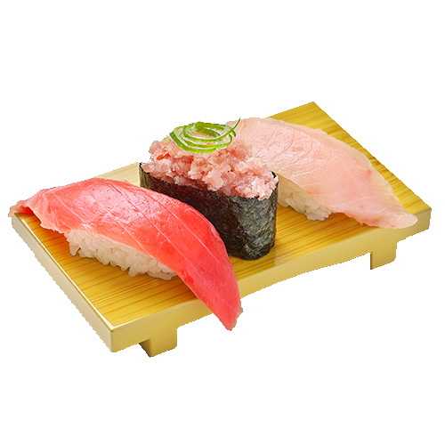 まぐろ三貫盛り　わさび抜き